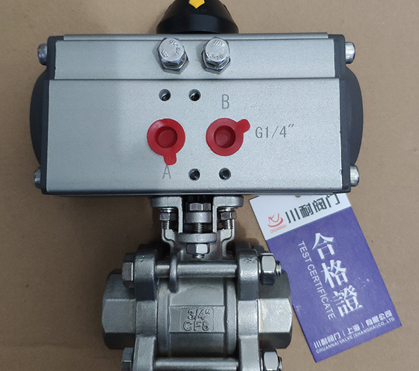 氣動(dòng)球閥-不銹鋼-螺紋-三片式氣動(dòng)球閥